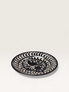 Assiette à Dessert Oiseaux Noir