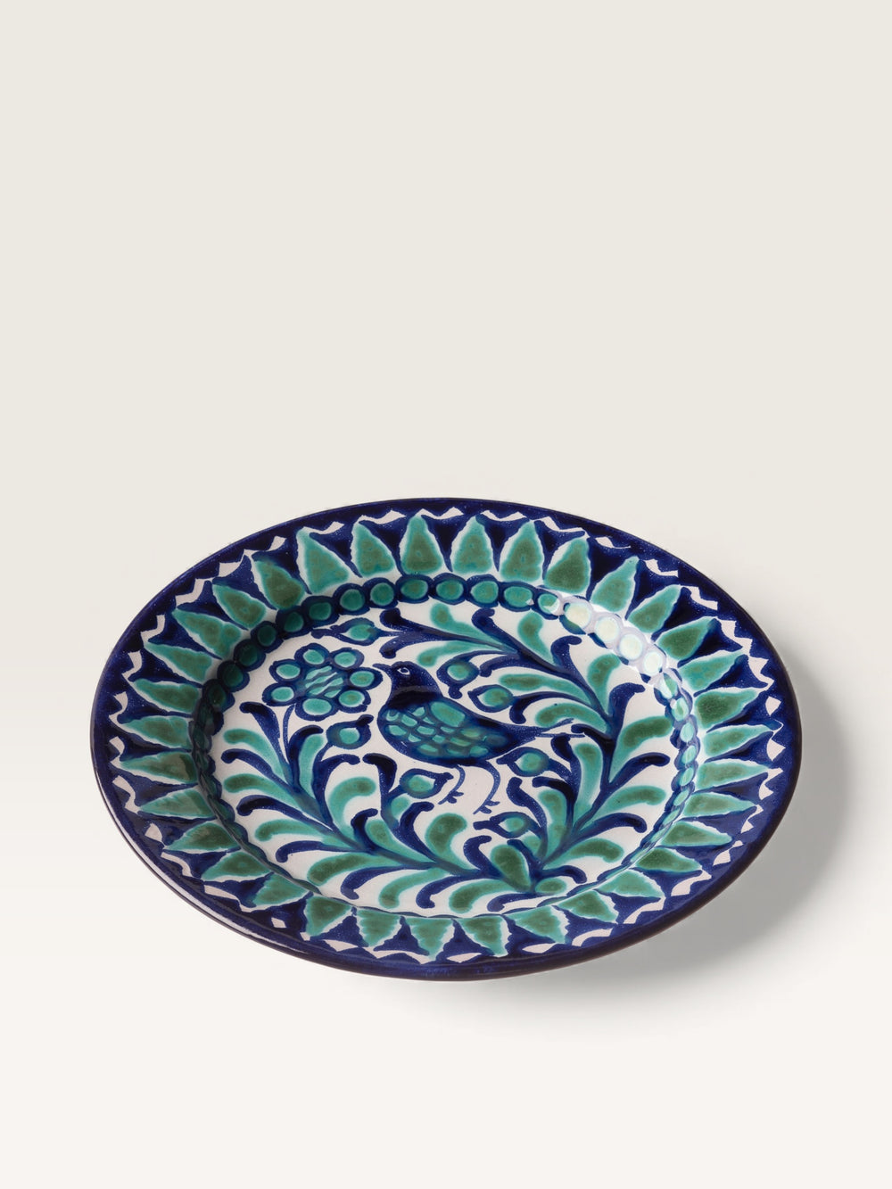 Assiette à diner Oiseaux Bleu et Vert