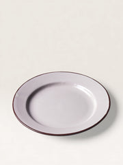 Dessert Plate with Brown Rim