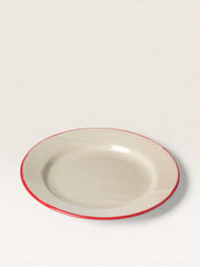 Red Rimmed Dessert Plate