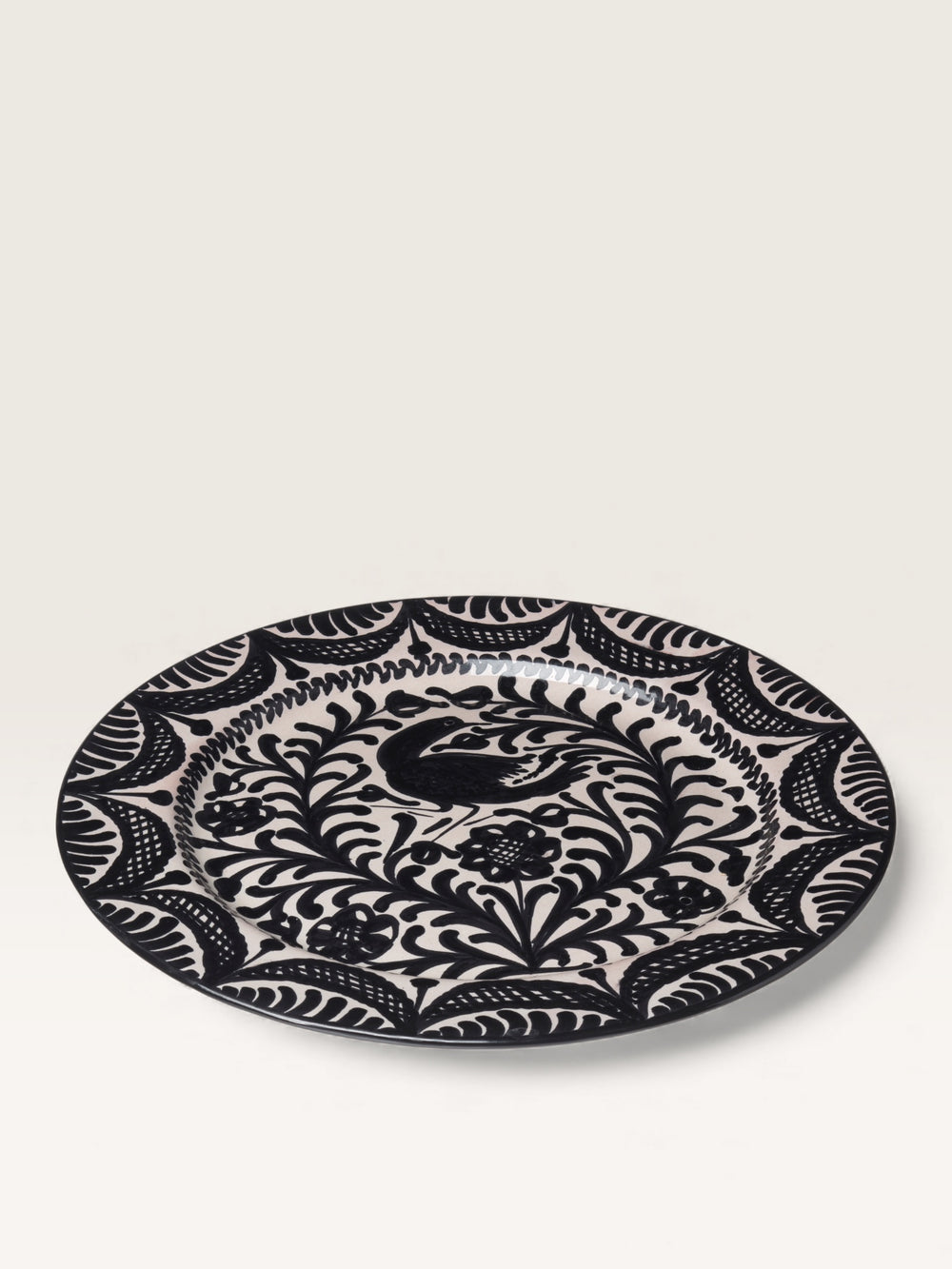 Assiette de Présentation Oiseaux Noir
