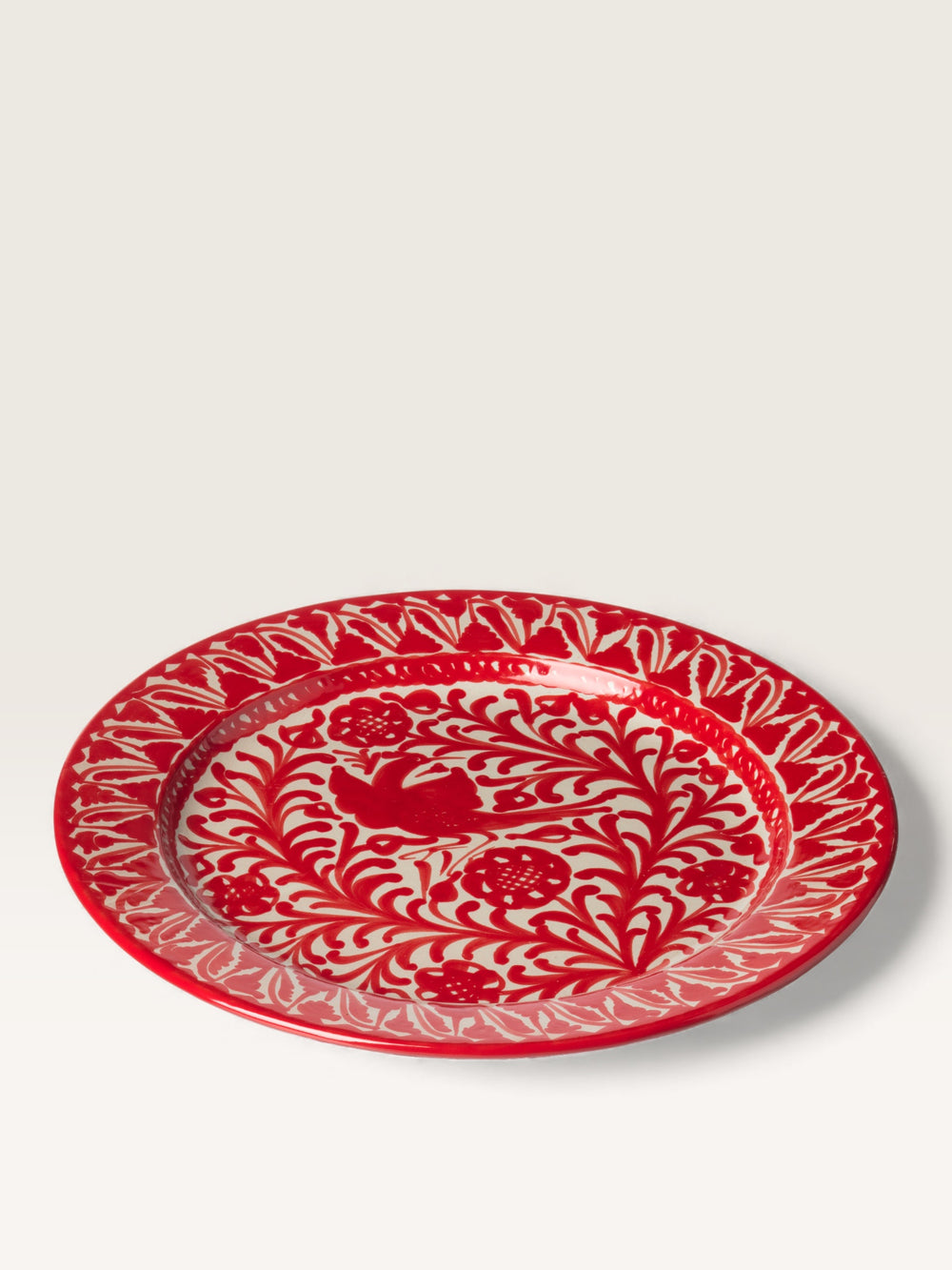 Assiette de Présentation Oiseaux Rouge