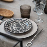 Black Bird Dessert Plate