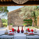 Red Rimmed Dinner Plate