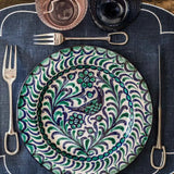 Blue and Green Bird Dinner Plate
