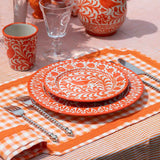 Orange bird dinner plate