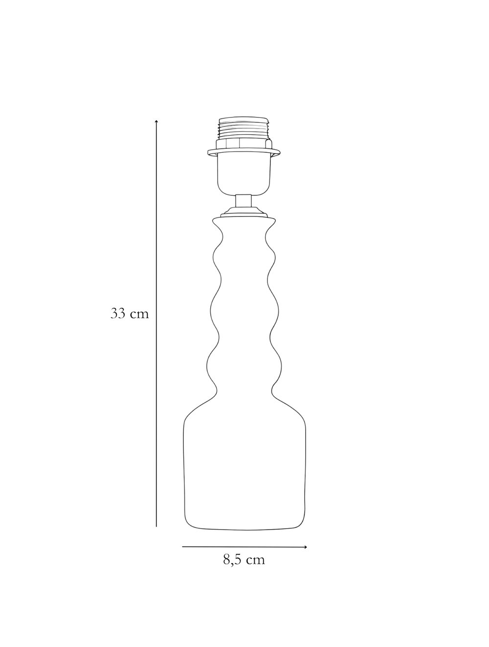 Dimension detail for Pied De Lampe Asturias