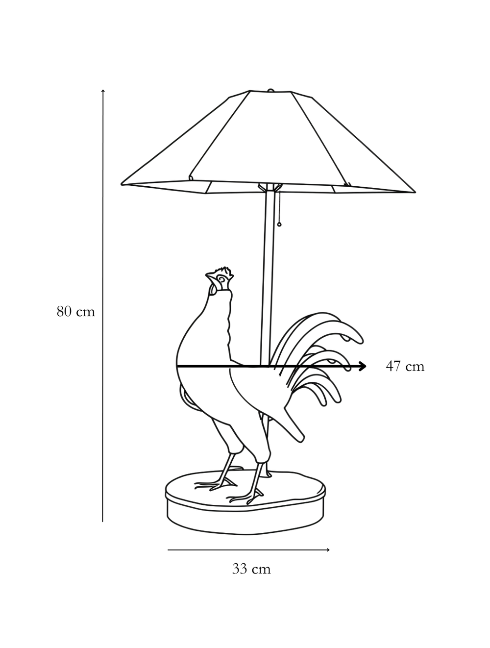 Dimension detail for Cocorico Lamp