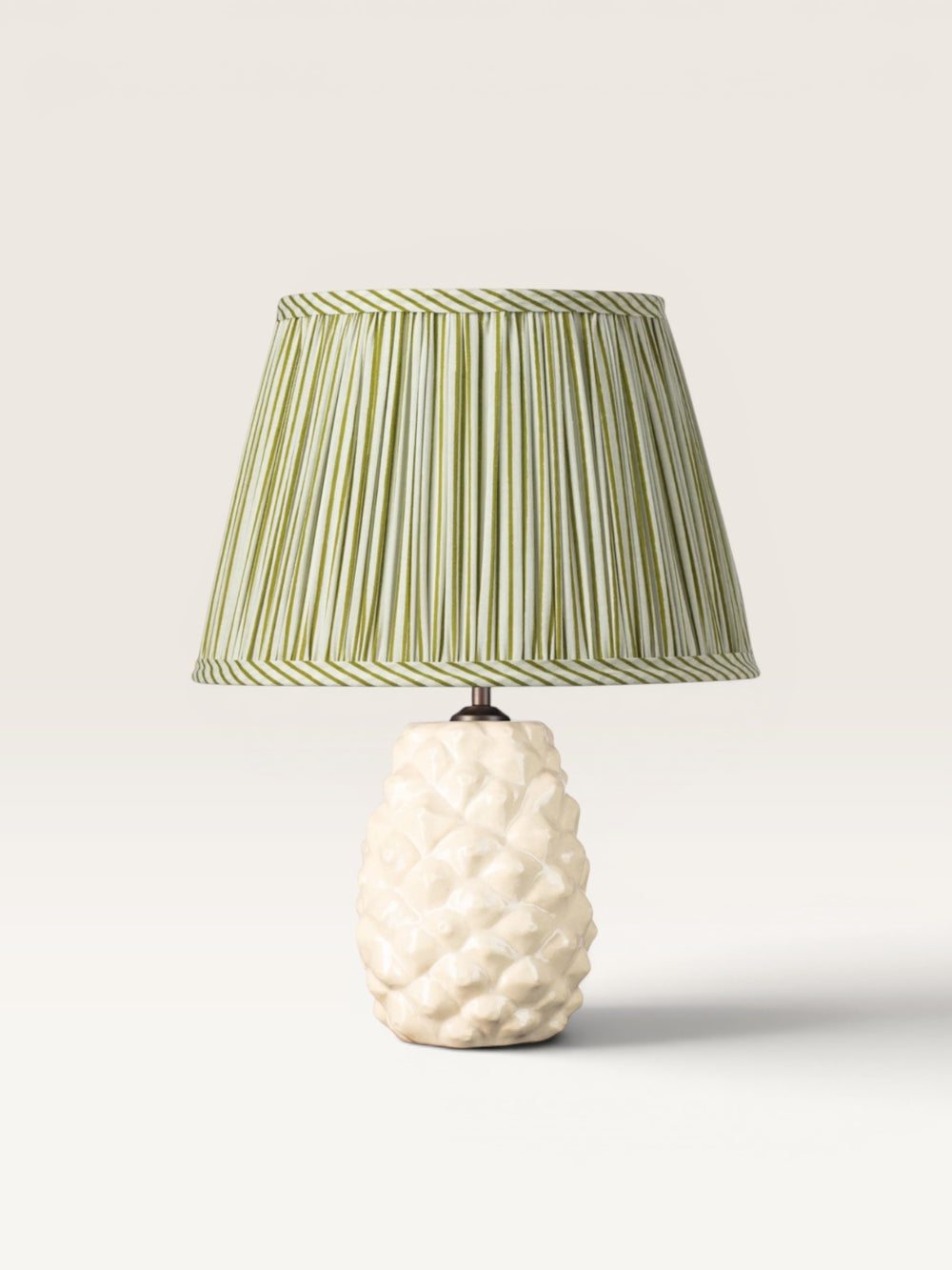 Lampe Api et Abat jour Rayures Vert et Blanc
