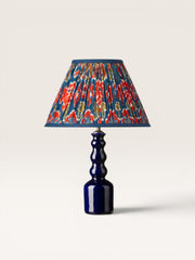 Lampe Asturias et Abat Jour Ikat Bleu Rouge Ambre