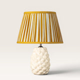 Api Lamp with Yellow and White Striped Shade