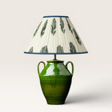 Pedro Green Lamp with Blue and Green Floral Lampshade