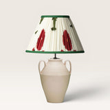 Lampe Pedro Ecru et Abat jour Fleurs Ecru Rouge et Vert