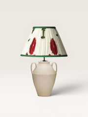 Lampe Pedro Ecru et Abat jour Fleurs Ecru Rouge et Vert