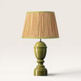 Palma Lamp with Pink, Green, and Ecru Geometric Lampshade