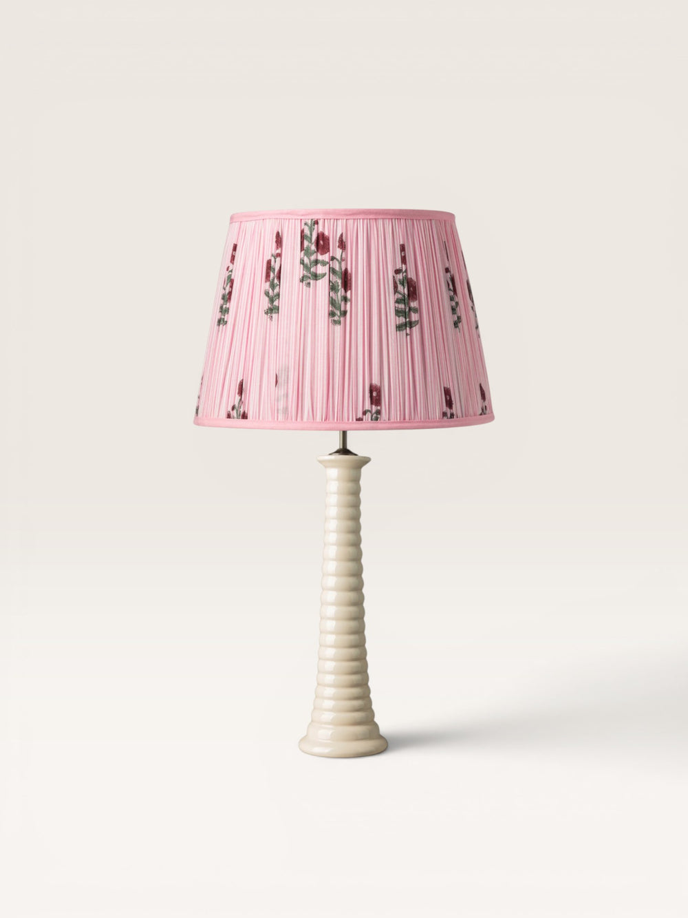 Lampe Faro et Abat jour Fleurs Rose Rouge et Vert