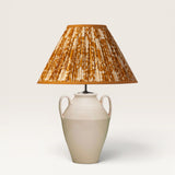 Lampe Pedro Ecru et Abat jour Fleurs Ambre