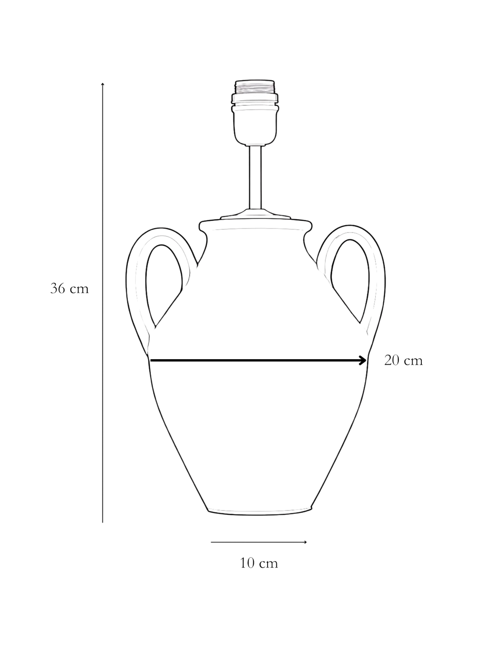 Dimension detail for Pied De Lampe Pedro
