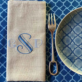 Embroidered linen napkin